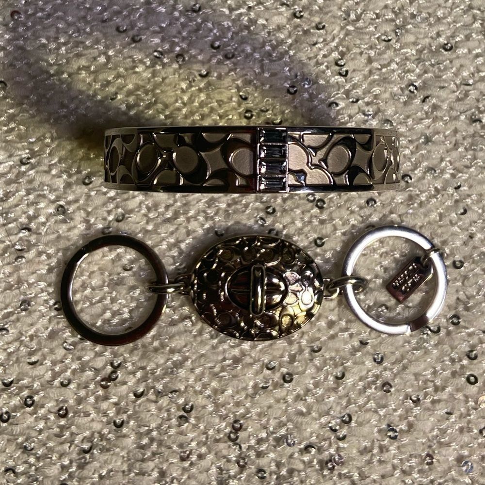 Coach Signature Bracelet and Coach Vallet Keychain